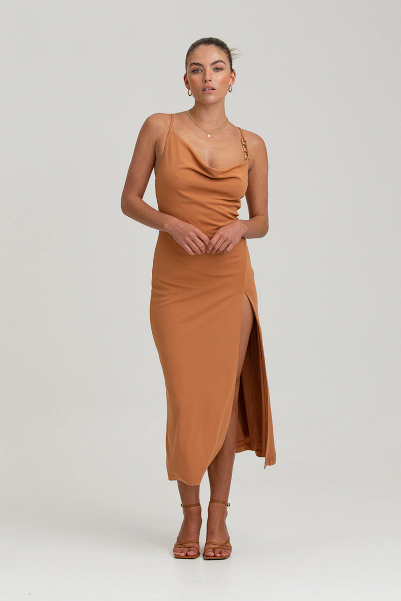 Finders - Lena Midi Dress - Rust