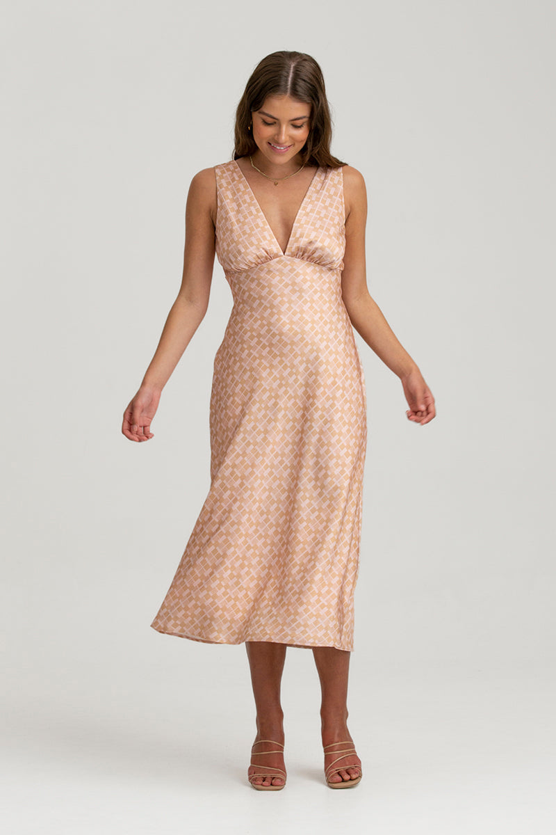 Finders - Luella Midi Dress - Blush Tile