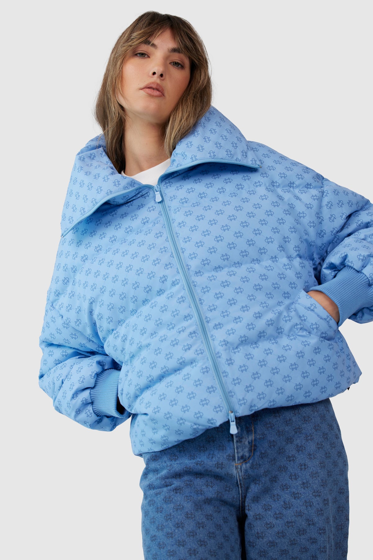 C/MEO Collective - Meet Me There Puffer - Blue Monogram