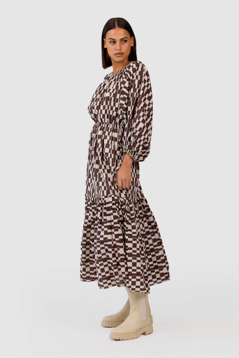 The Fifth Label - Revival Midi Dress - Chocolate Check