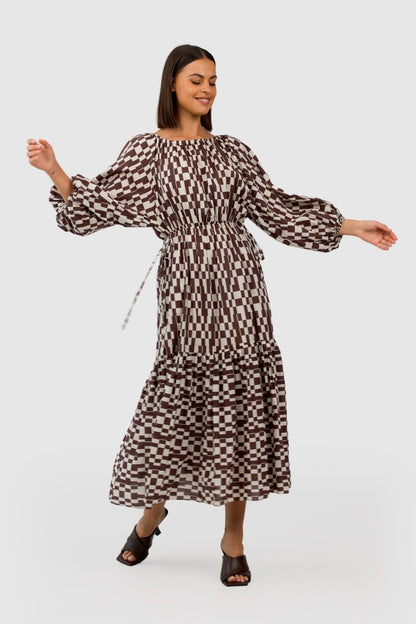 The Fifth Label - Revival Midi Dress - Chocolate Check