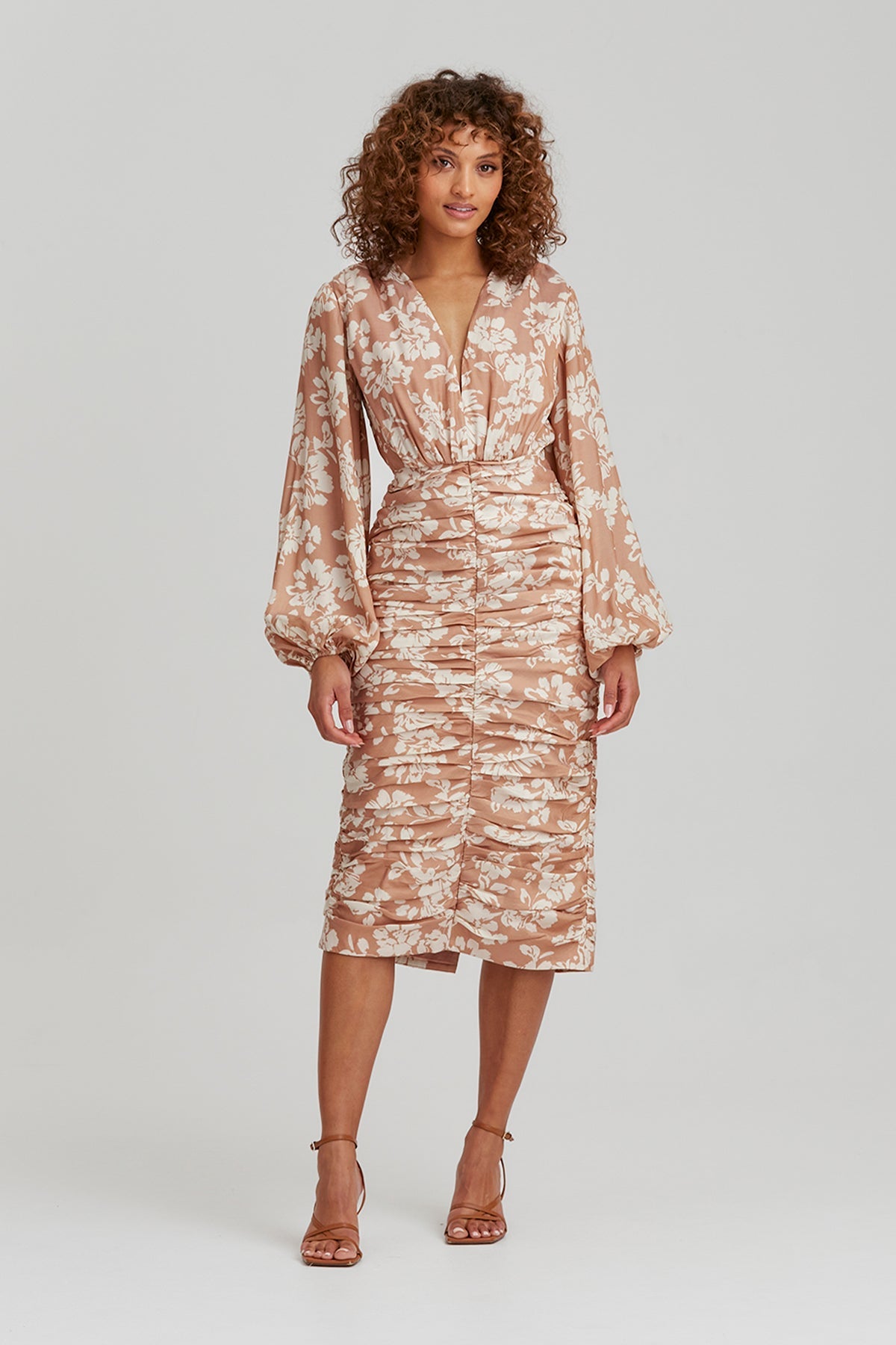 Keepsake - Rosa Ls Midi Dress - Floral Clay