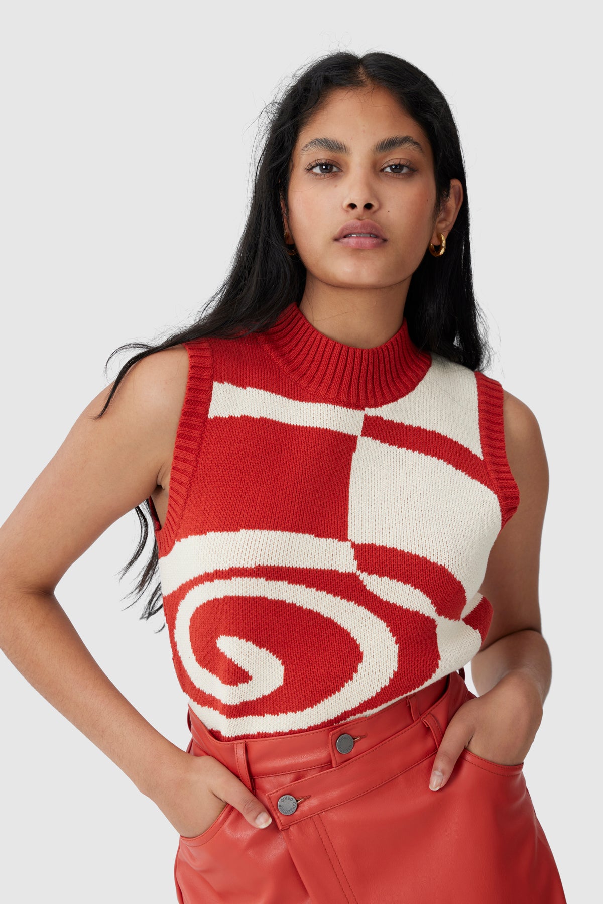 C/MEO Collective - In Motion Knit Top - Paprika W Ivory