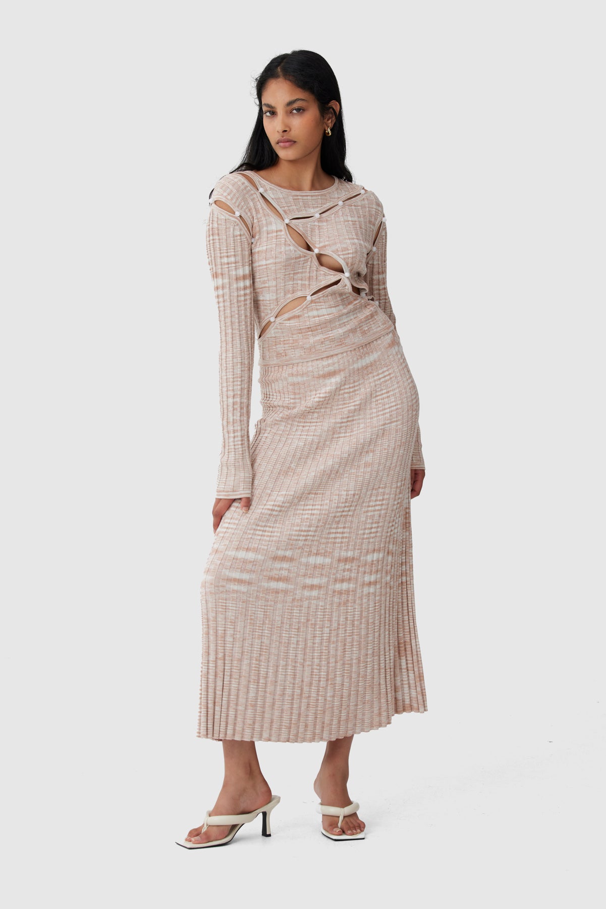 C/MEO Collective - Eventually Knit Skirt - Tan Marle
