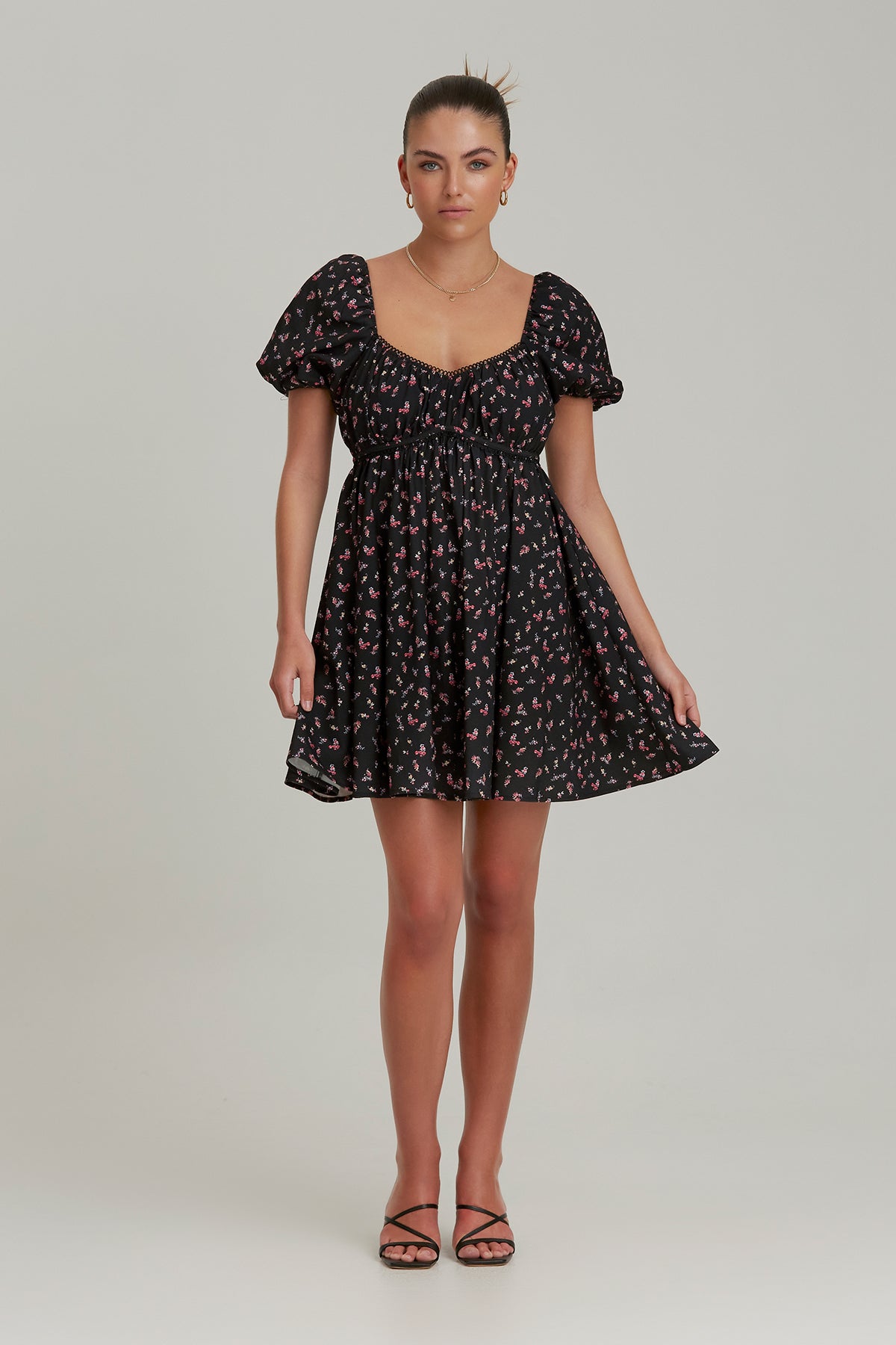 Finders - Zadie Mini Dress - Black Daisy