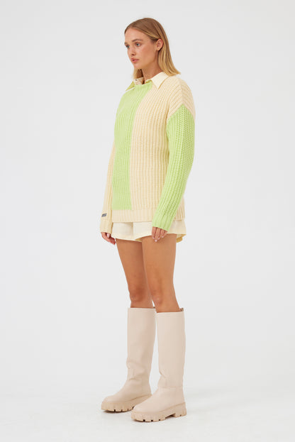 The Fifth Label - Awakening Knit - Cream W Lime