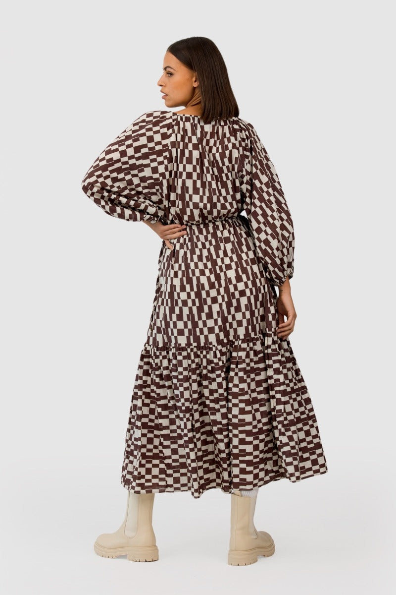 The Fifth Label - Revival Midi Dress - Chocolate Check