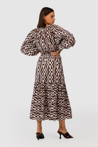 The Fifth Label - Revival Midi Dress - Chocolate Check