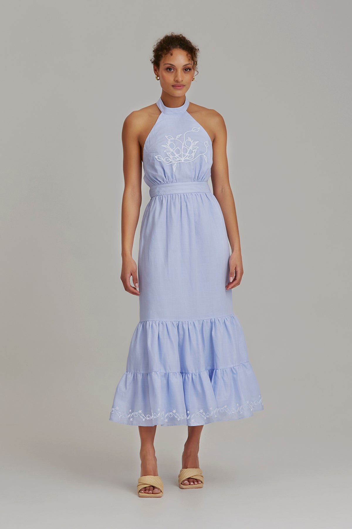 Keepsake clarity crinkle ruffle midi outlet dress