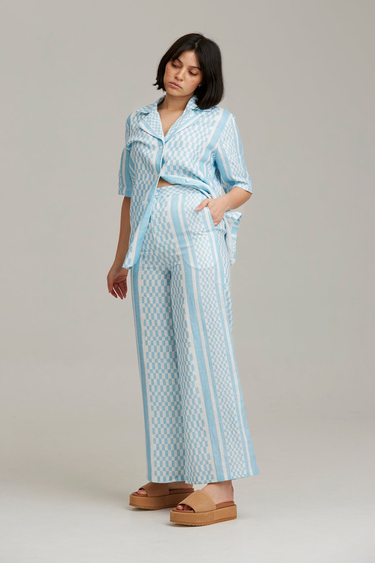 The Fifth Label - Vicinity Top - Azure Check
